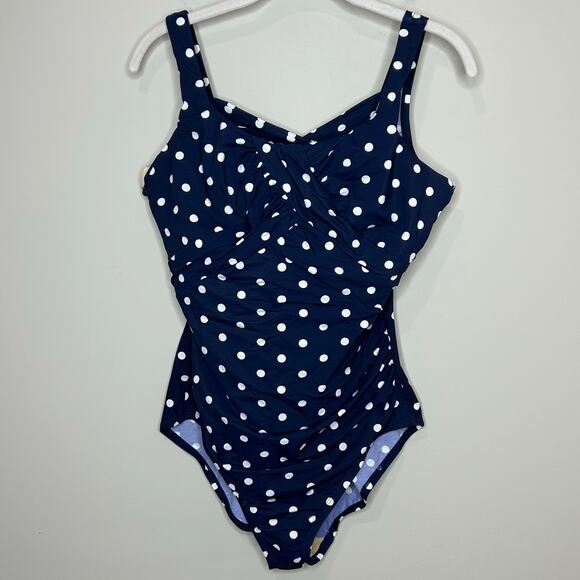 Lands End Women's DDD-Cup SlenderSuit Carmela Tummy Control One Piece Swimsuit - Picture 1 of 7